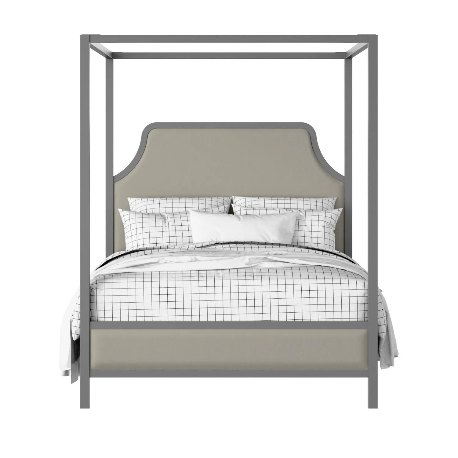 Tynan Upholstered wood upholstered upholstered bed in grey with Silver fabric