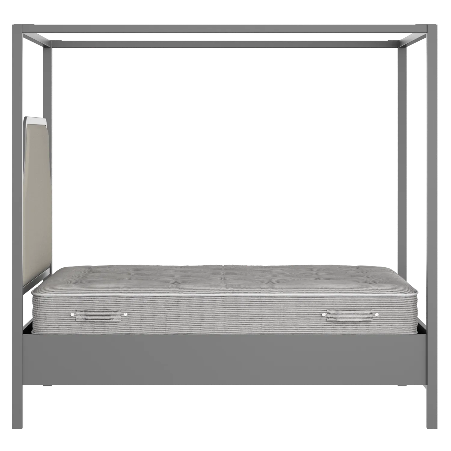 Tynan Upholstered wood upholstered bed in grey with Silver fabric