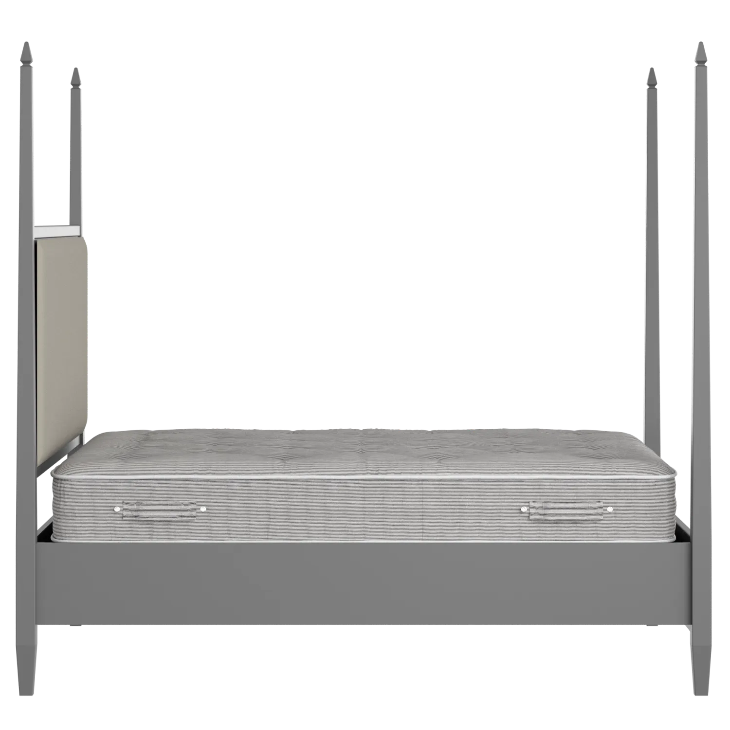 Warton Upholstered wood upholstered bed in grey with Silver fabric