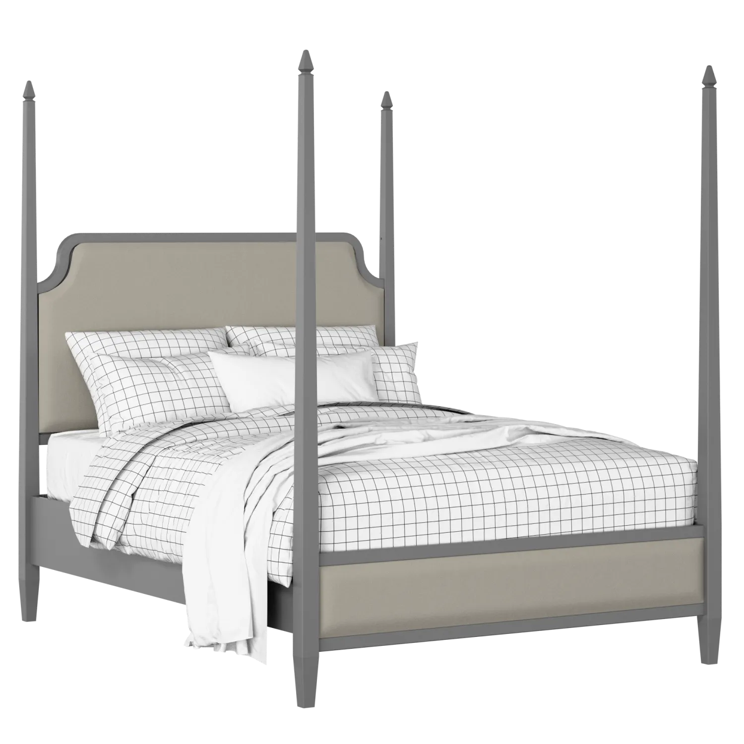 Wilde Slim Upholstered wood upholstered bed in grey with Silver fabric