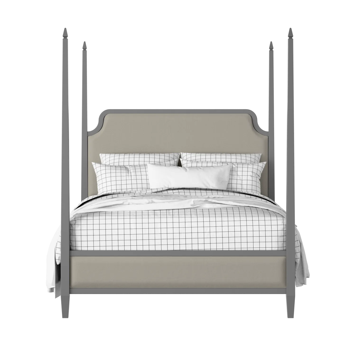 Wilde Slim Upholstered wood upholstered upholstered bed in grey with Silver fabric