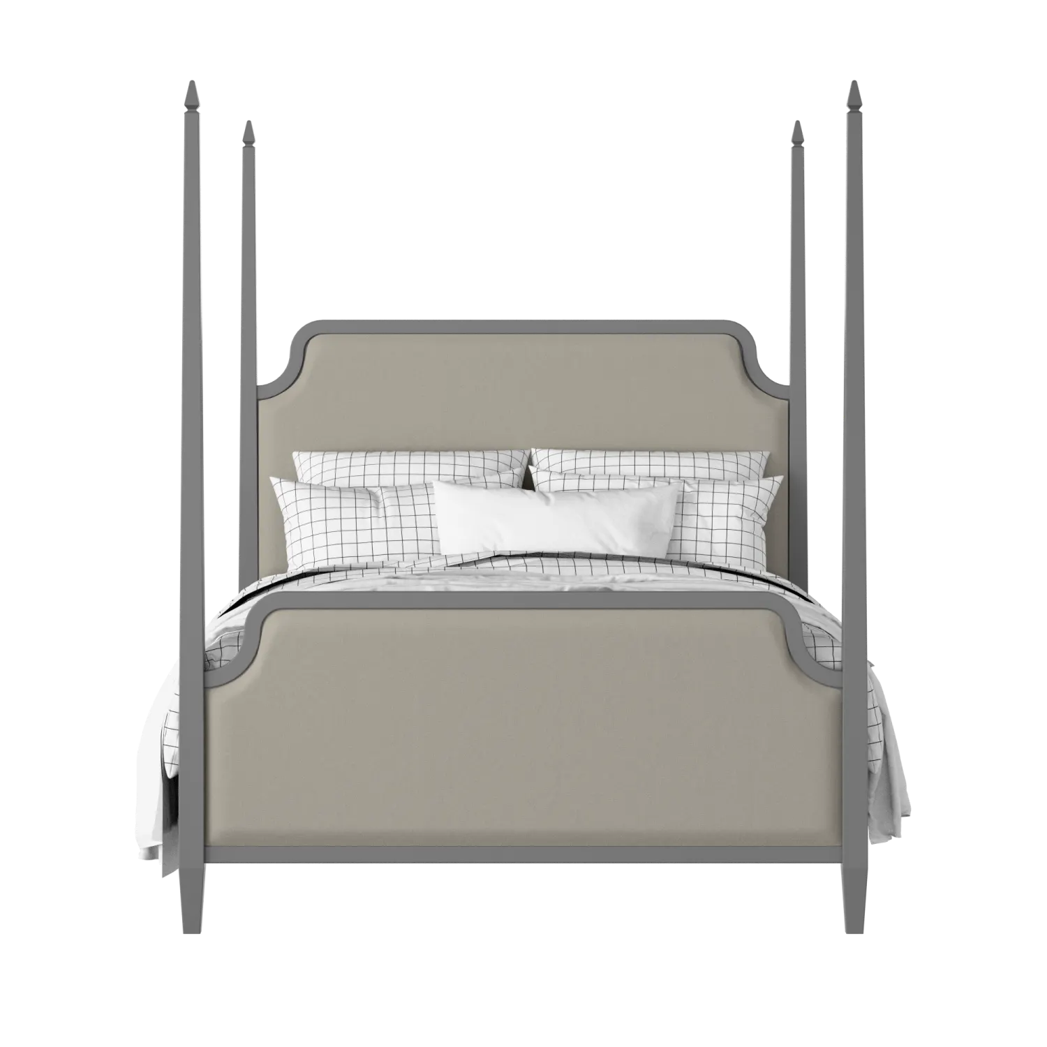 Wilde Upholstered wood upholstered upholstered bed in grey with Silver fabric