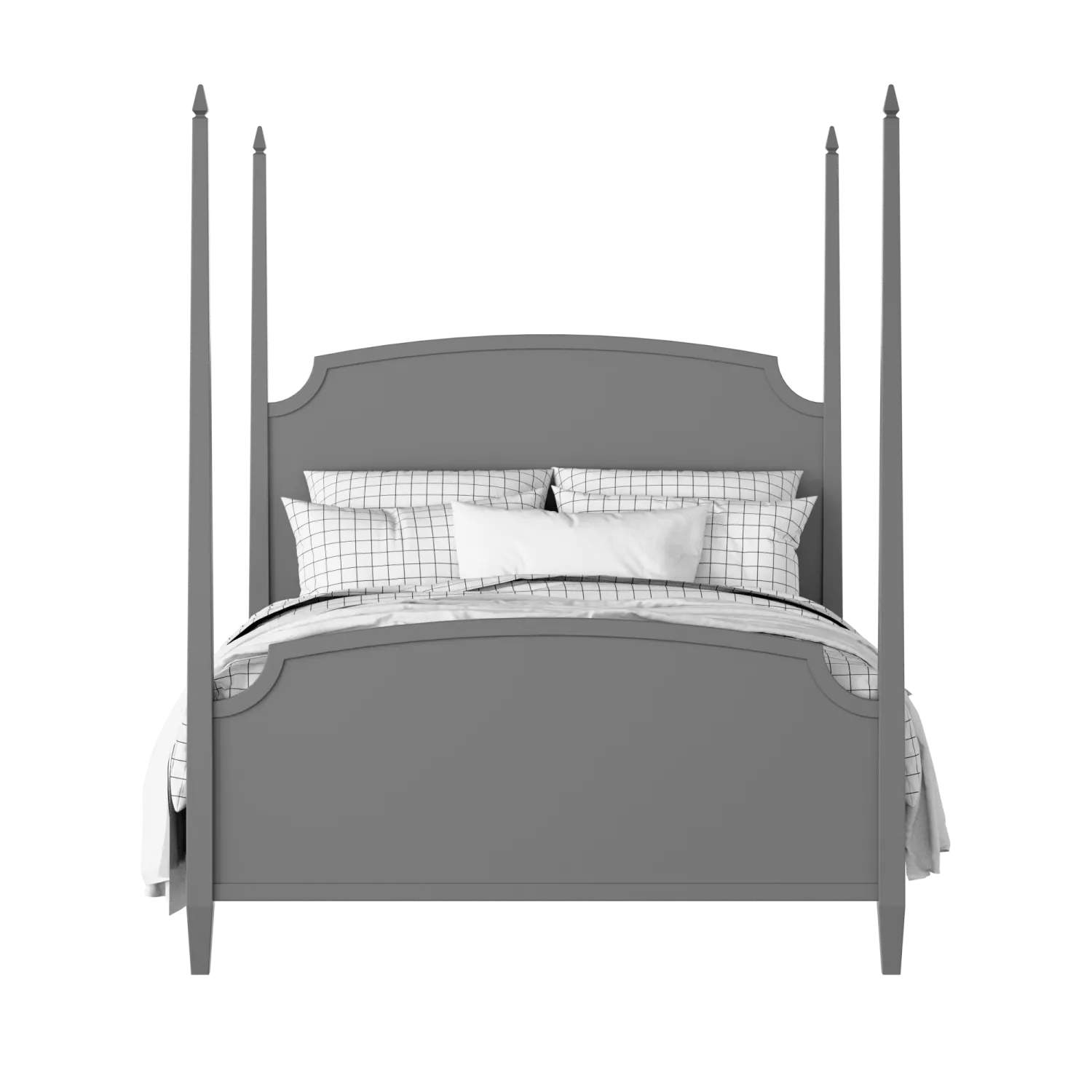Austin painted wood bed in grey with Juno mattress