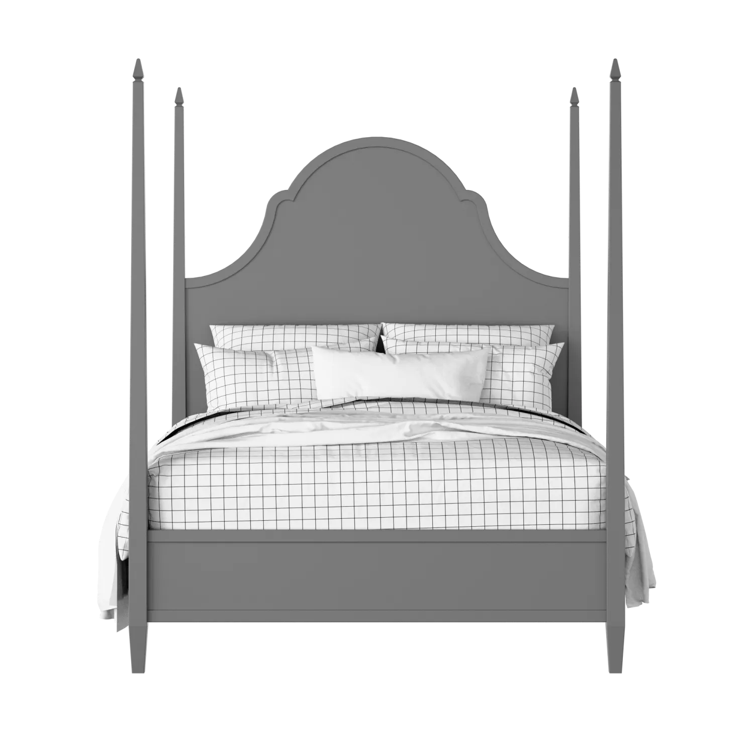 Beckett painted wood bed in grey with Juno mattress