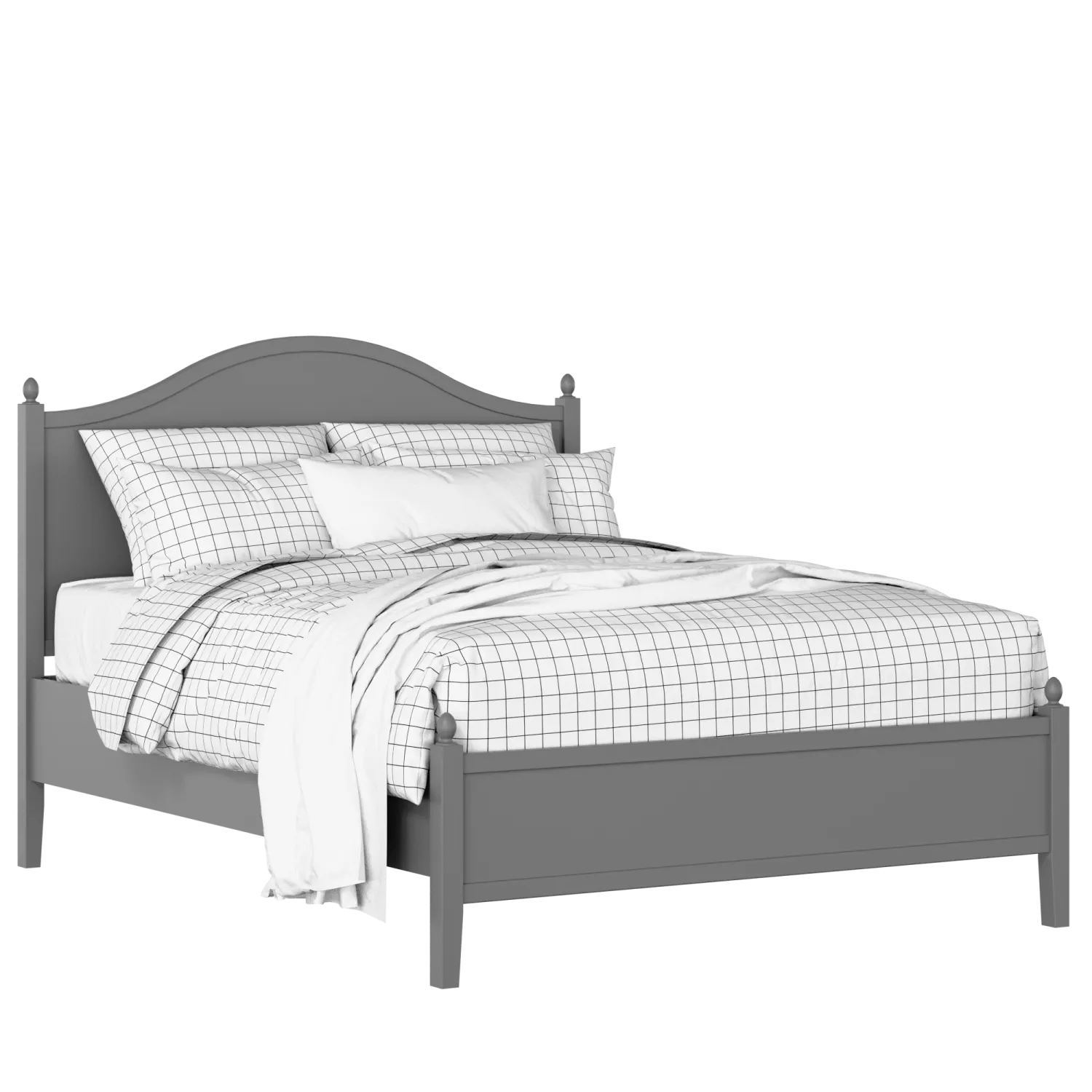 Brady Slim painted wood bed in grey with Juno mattress