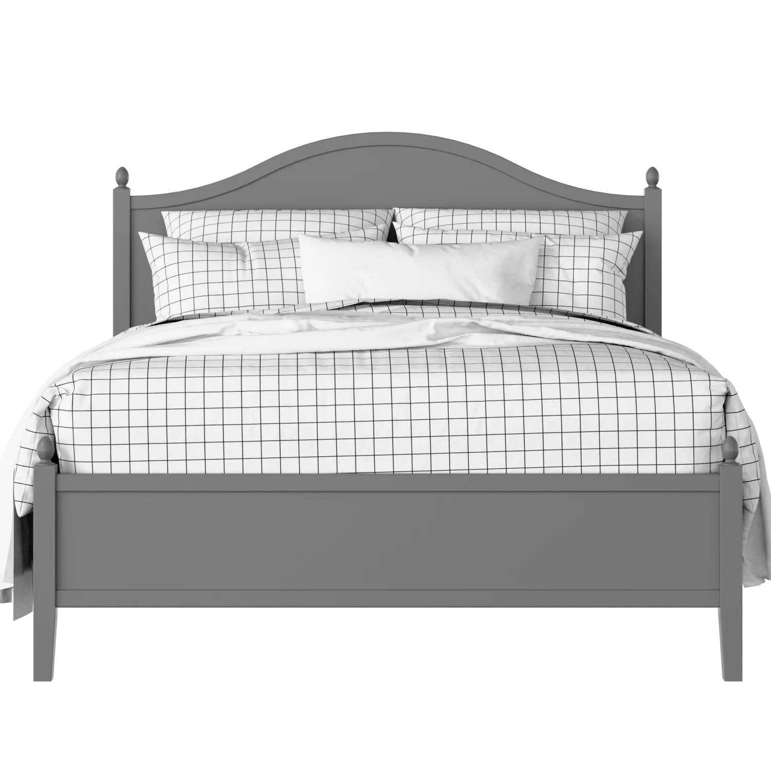 Brady Slim painted wood bed in grey with Juno mattress