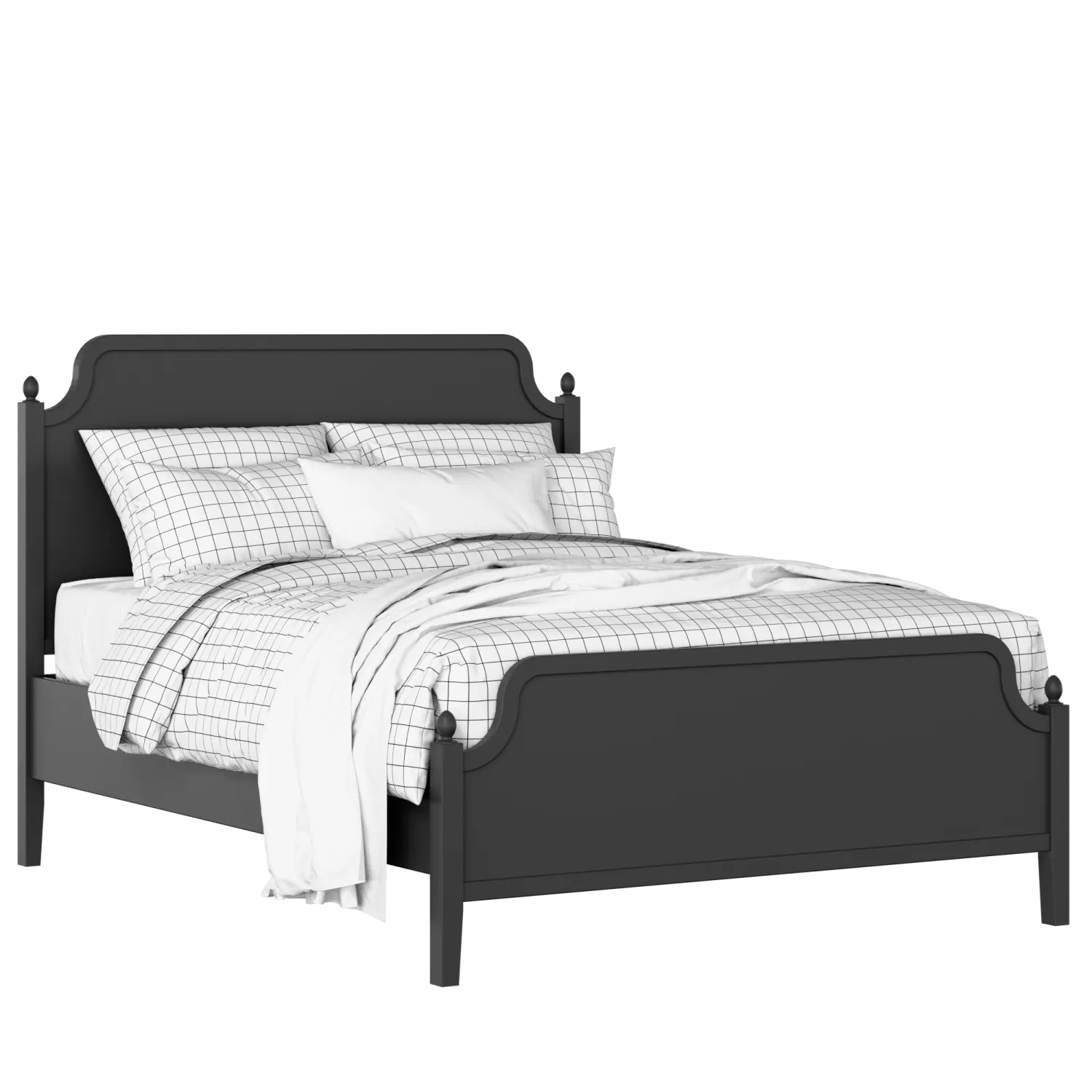 Bronte painted wood bed in black with Juno mattress