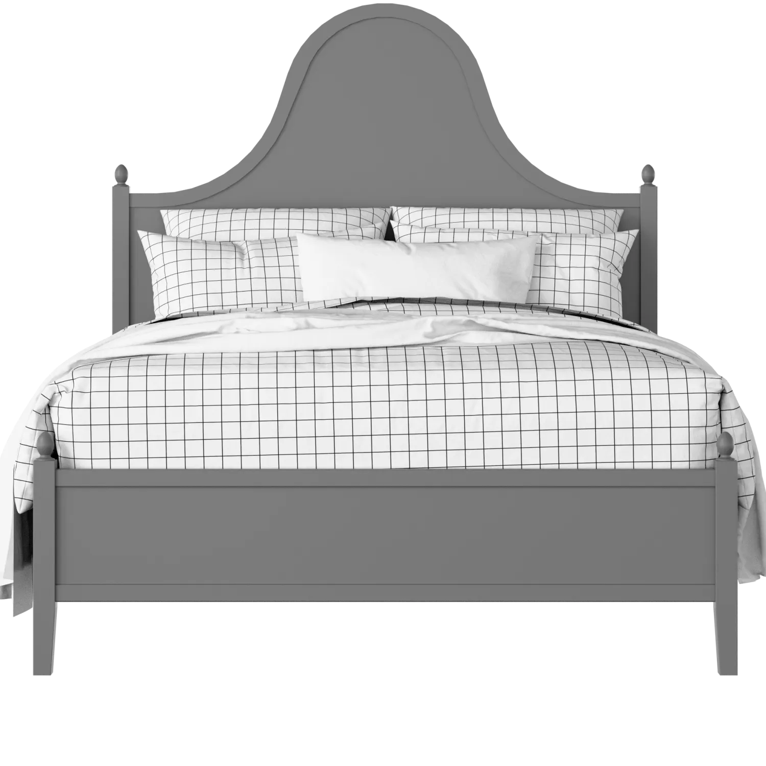 Bryce painted wood bed in grey with Juno mattress