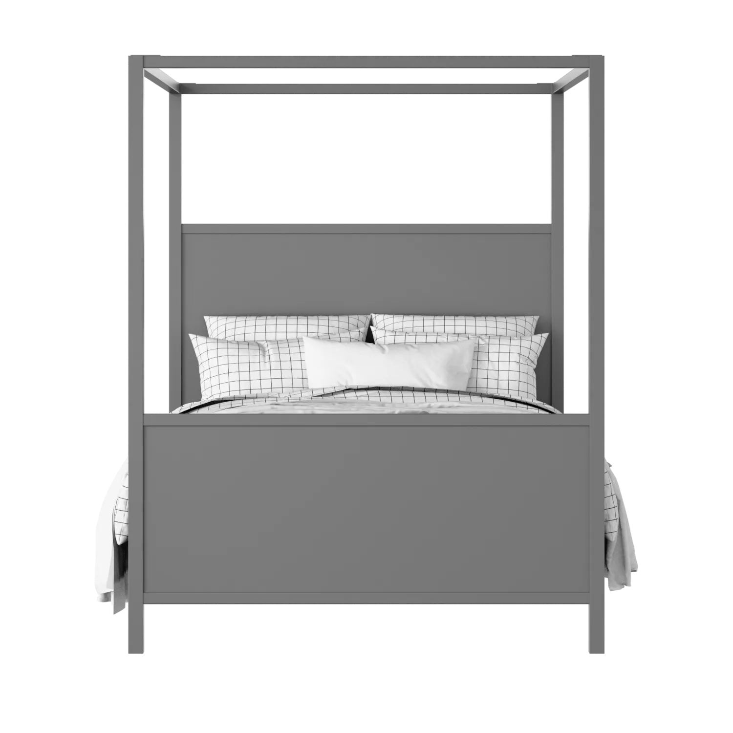 Byron painted wood bed in grey with Juno mattress