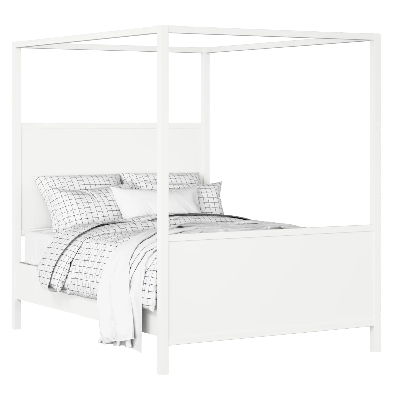 Byron painted wood bed in white with Juno mattress