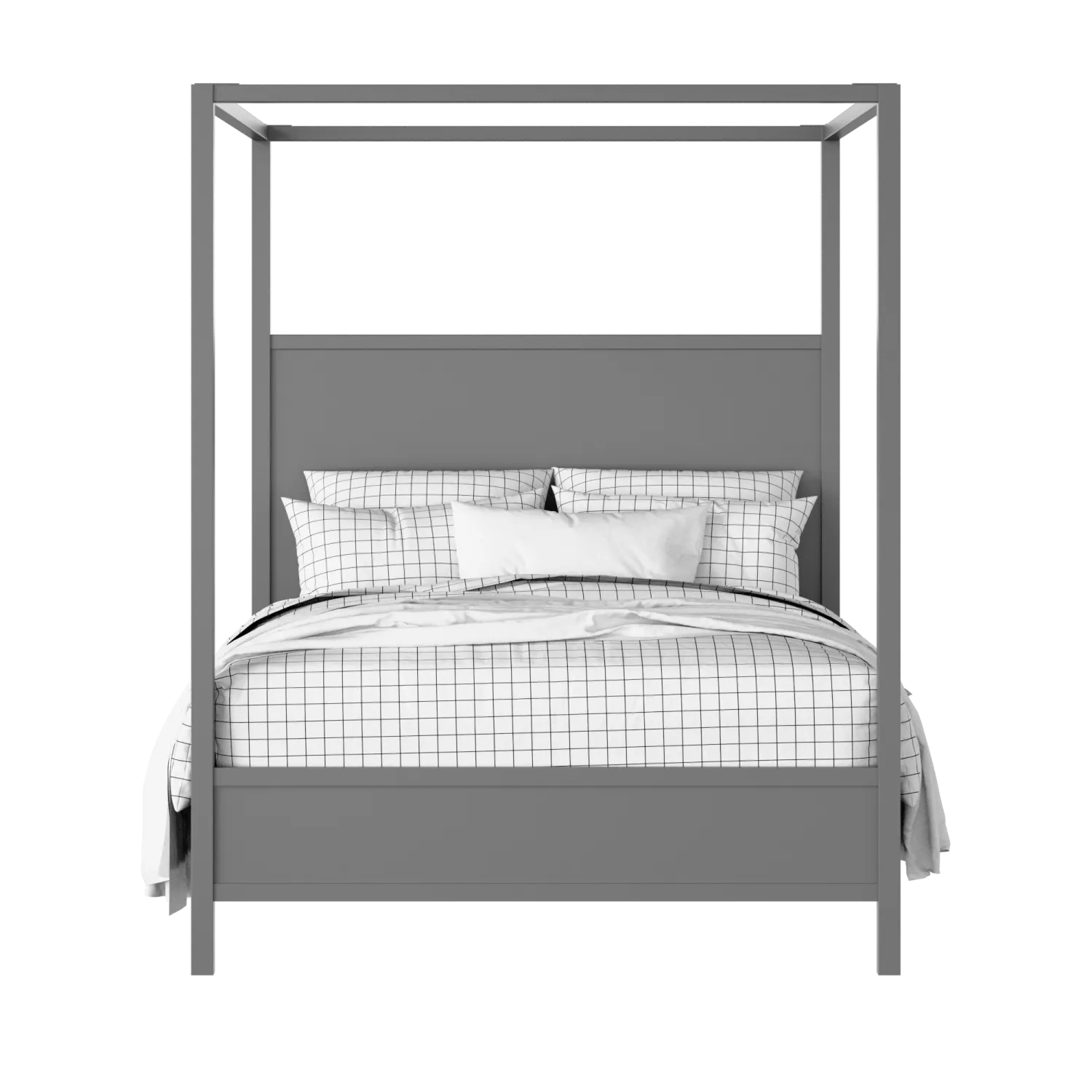 Byron Slim painted wood bed in grey with Juno mattress