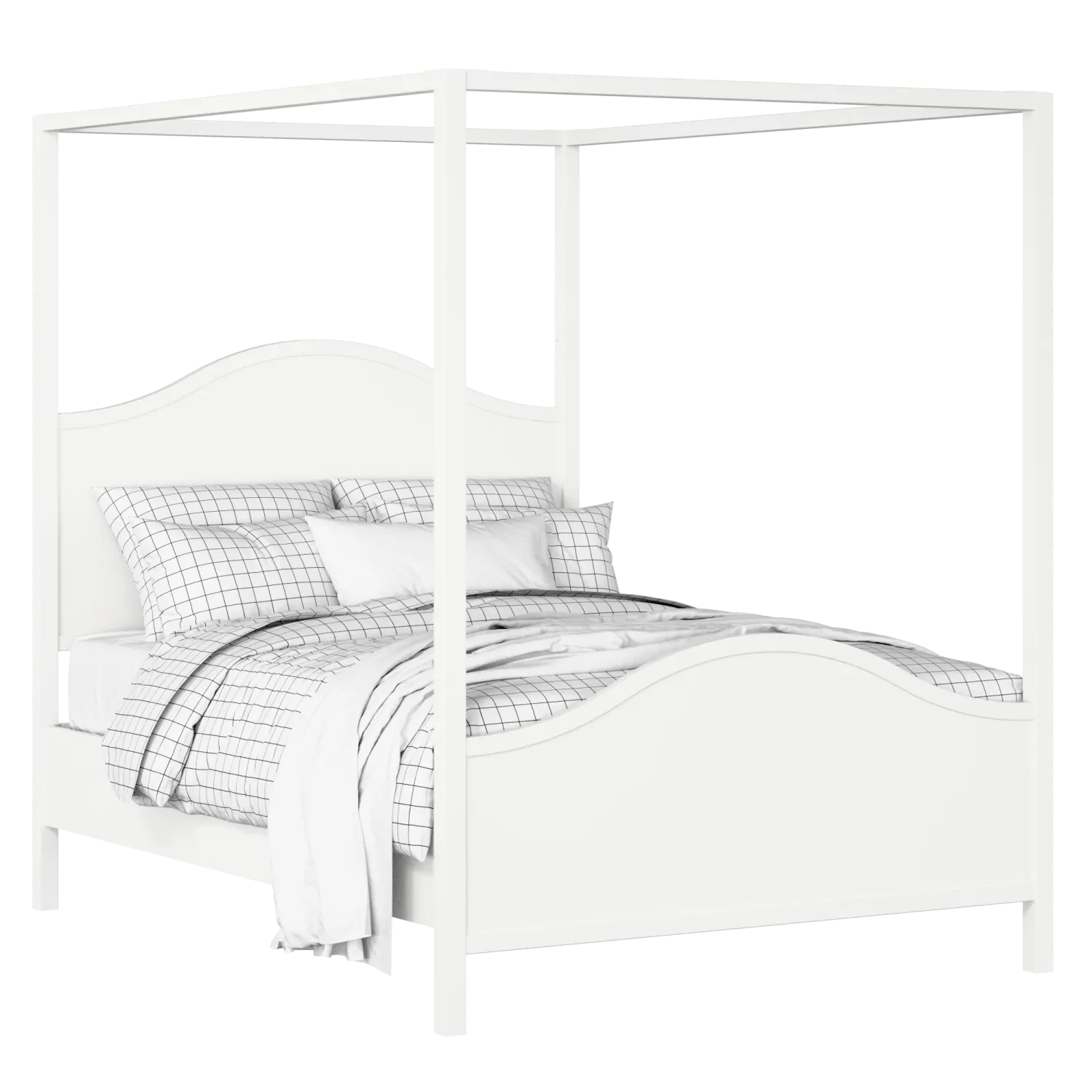Coleridge cama de madera pintada en blanco con colchón