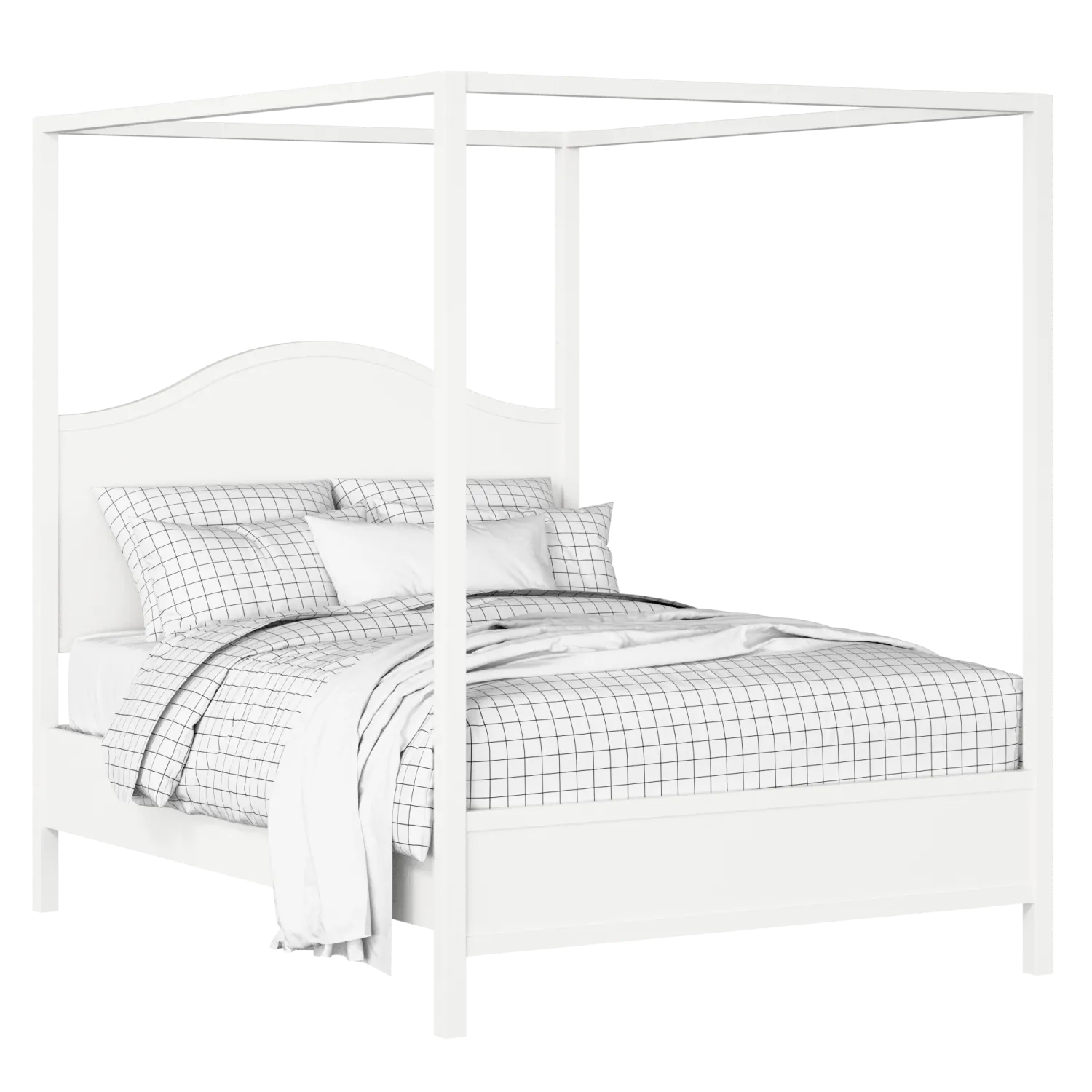 Coleridge Slim cama de madera pintada en blanco con colchón