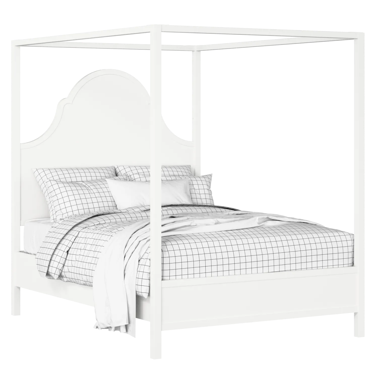 Joyce painted wood bed in white with Juno mattress