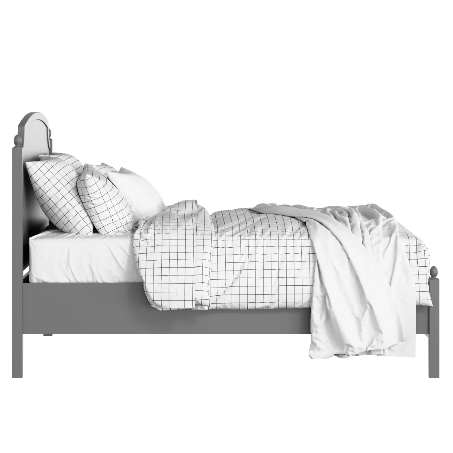 Kipling Slim painted wood bed in grey with Juno mattress