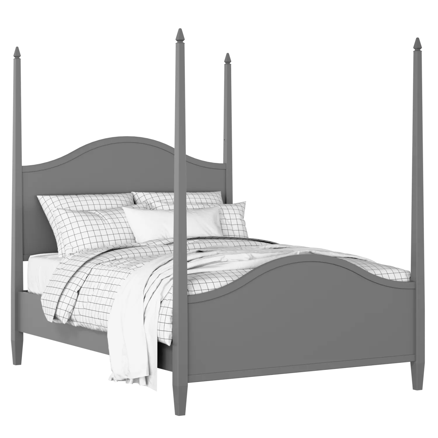 Larkin painted wood bed in grey with Juno mattress