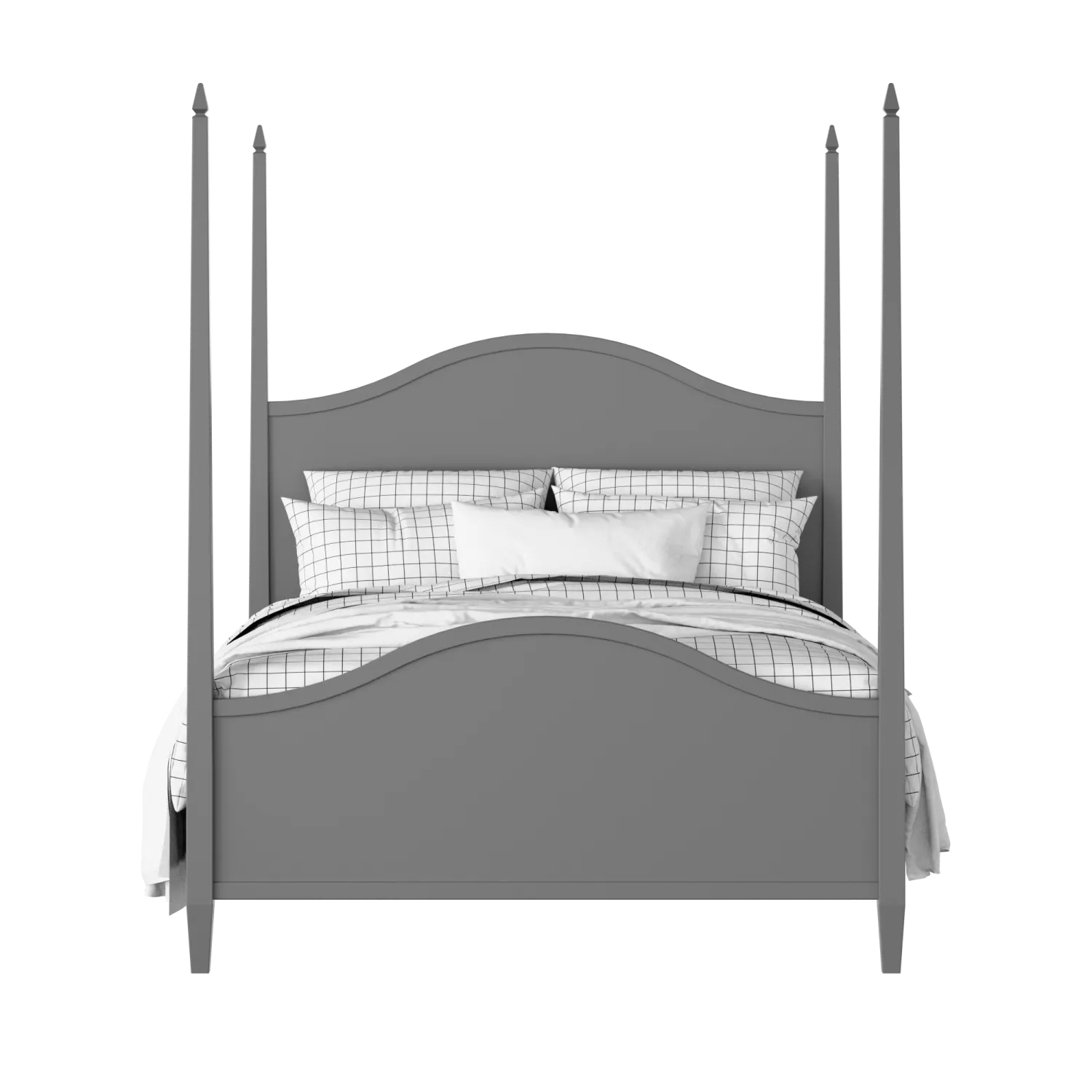 Larkin painted wood bed in grey with Juno mattress