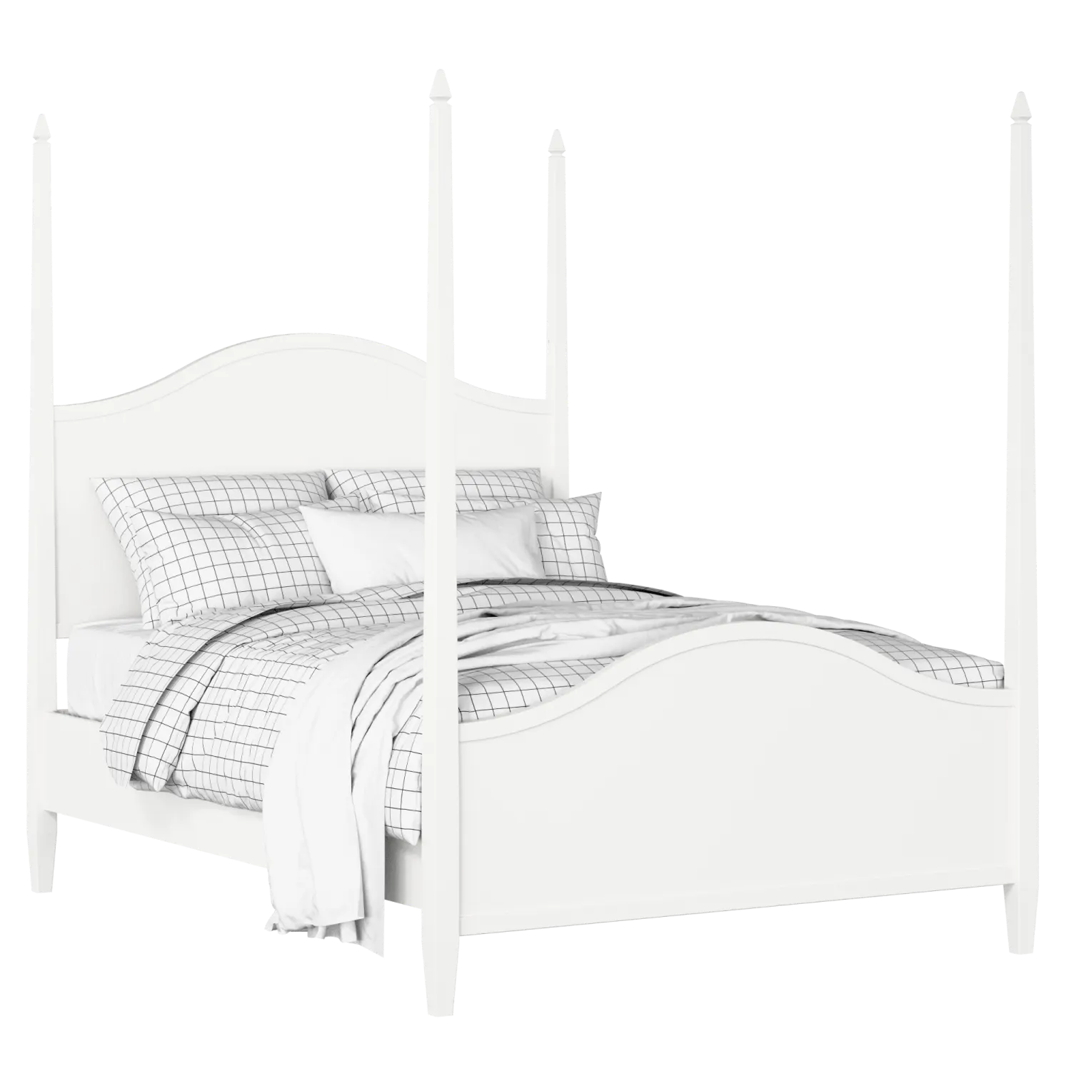 Larkin cama de madera pintada en blanco con colchón