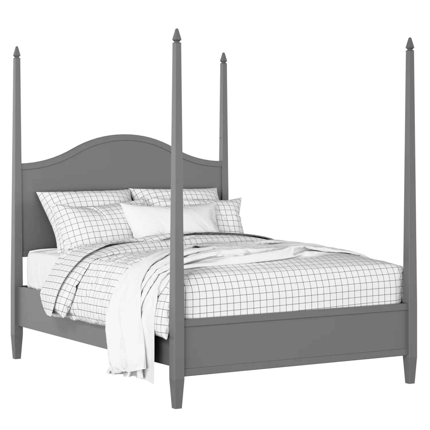 Larkin Slim painted wood bed in grey with Juno mattress