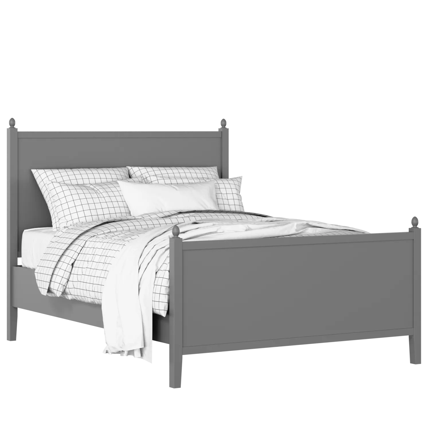 Marbella painted wood bed in grey with Juno mattress
