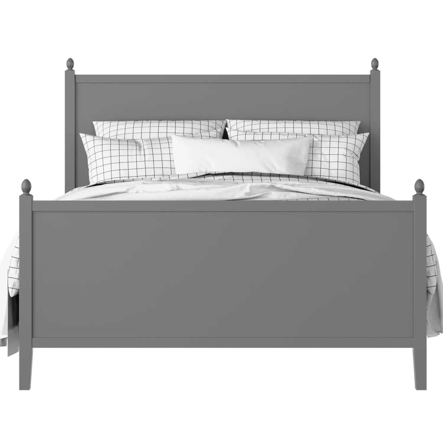 Marbella painted wood bed in grey with Juno mattress
