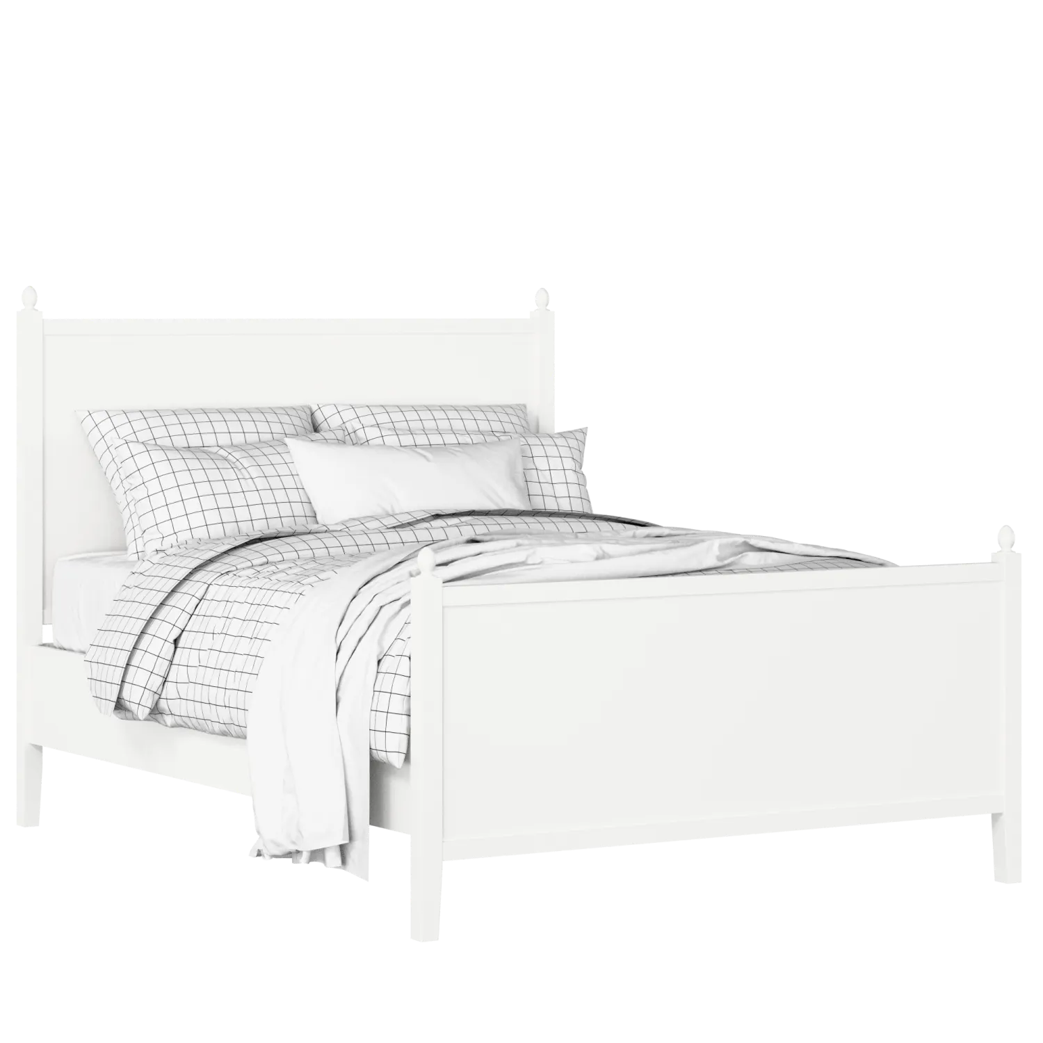 Marbella painted wood bed in white with Juno mattress