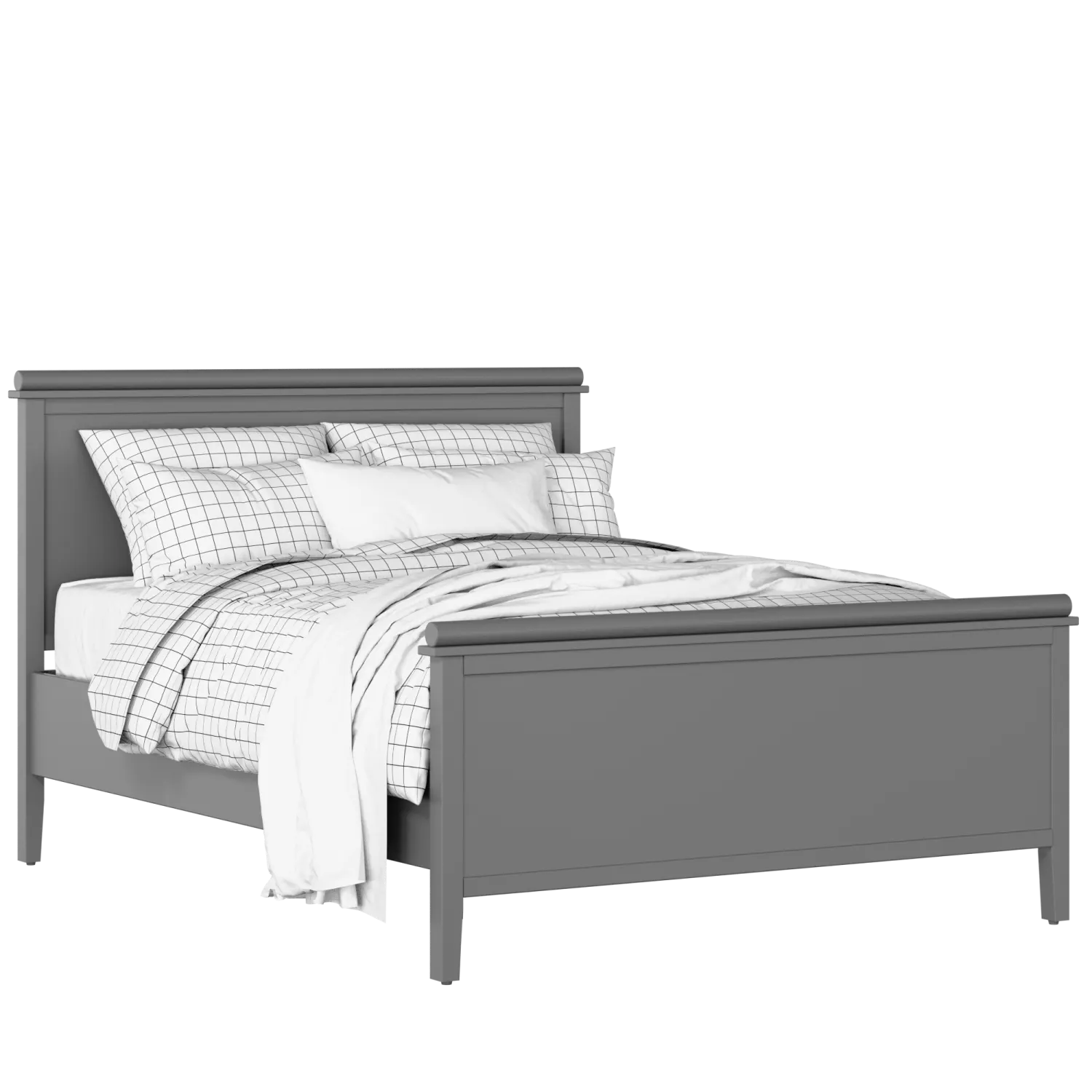 Nocturne painted wood bed in grey with Juno mattress