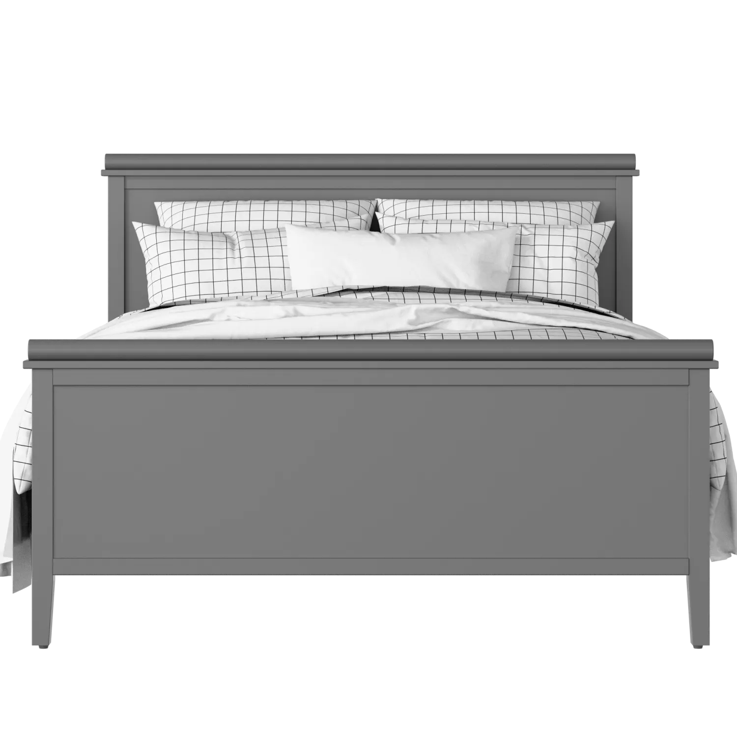 Nocturne painted wood bed in grey with Juno mattress