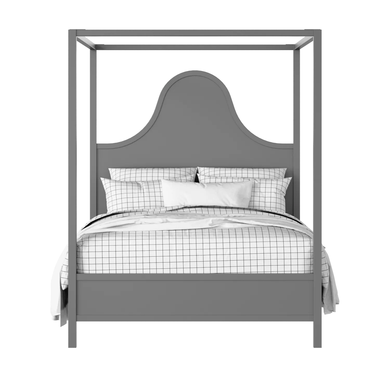 Rowe painted wood bed in grey with Juno mattress