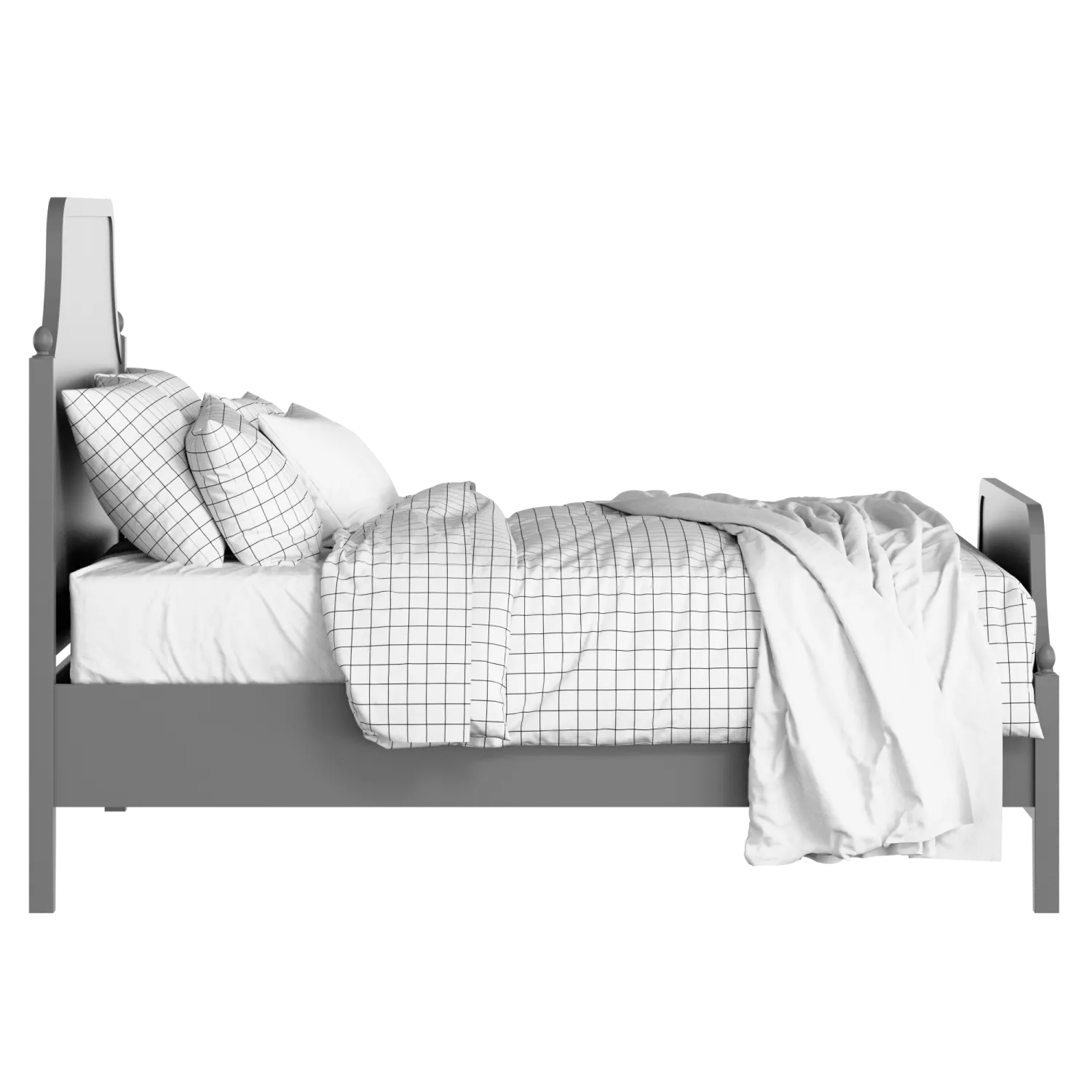 Ruskin painted wood bed in grey with Juno mattress