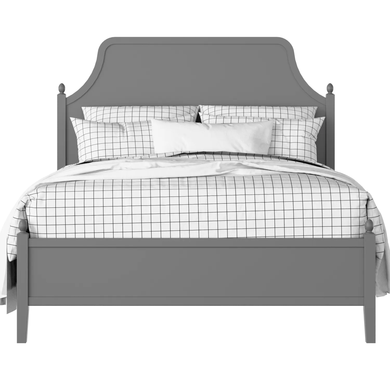 Ruskin Slim painted wood bed in grey with Juno mattress