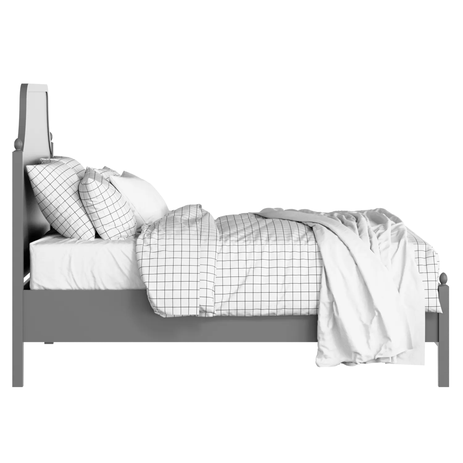 Ruskin Slim painted wood bed in grey with Juno mattress