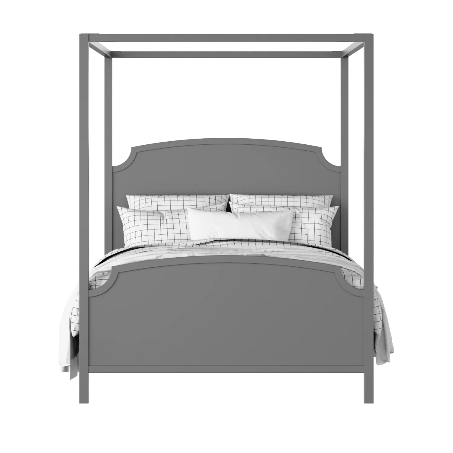 Shelley painted wood bed in grey with Juno mattress