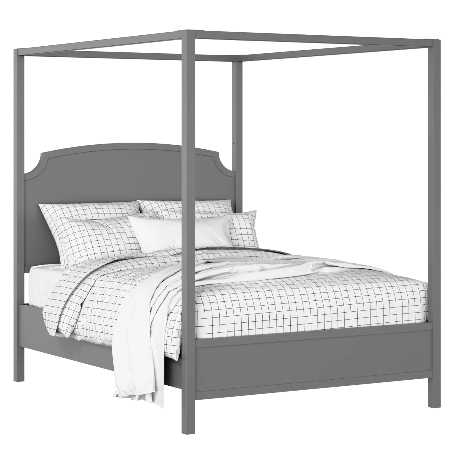 Shelley Slim painted wood bed in grey with Juno mattress