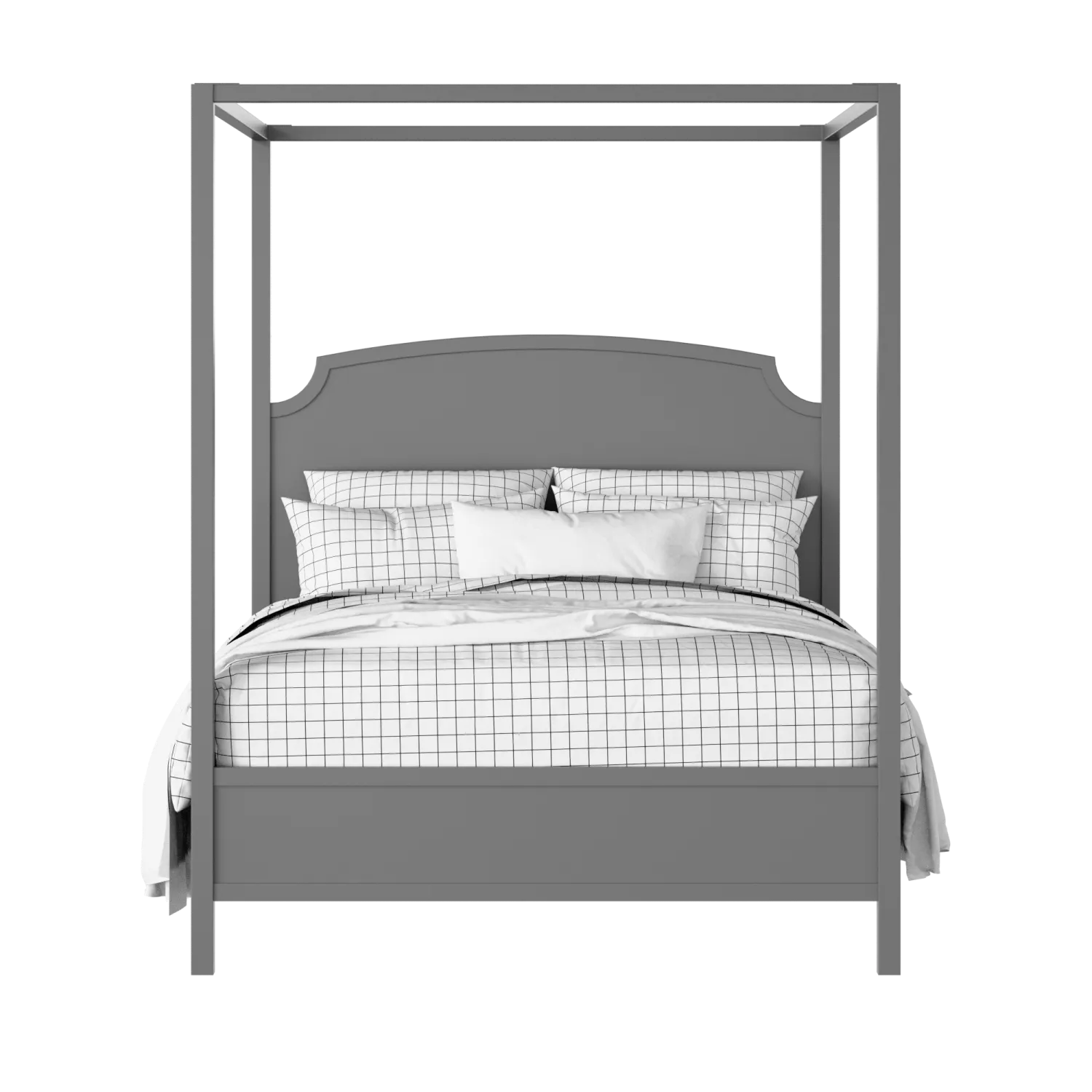 Shelley Slim painted wood bed in grey with Juno mattress
