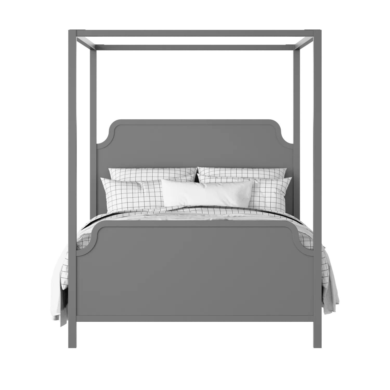 Tate painted wood bed in grey with Juno mattress
