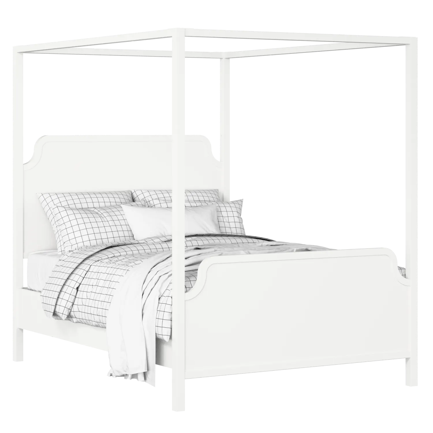 Tate houten bed in wit met matras