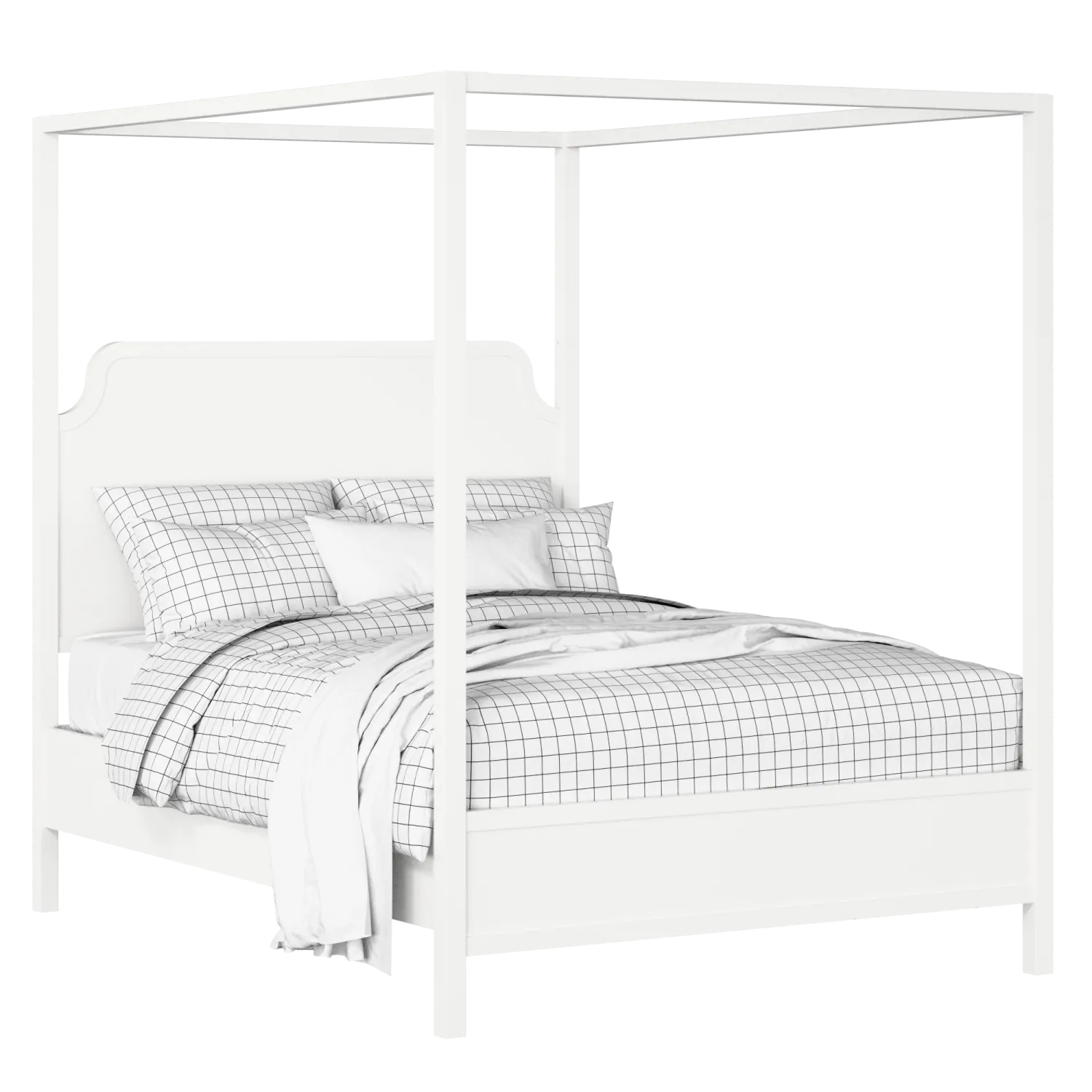 Tate Slim lit en bois peint en blanc avec matelas