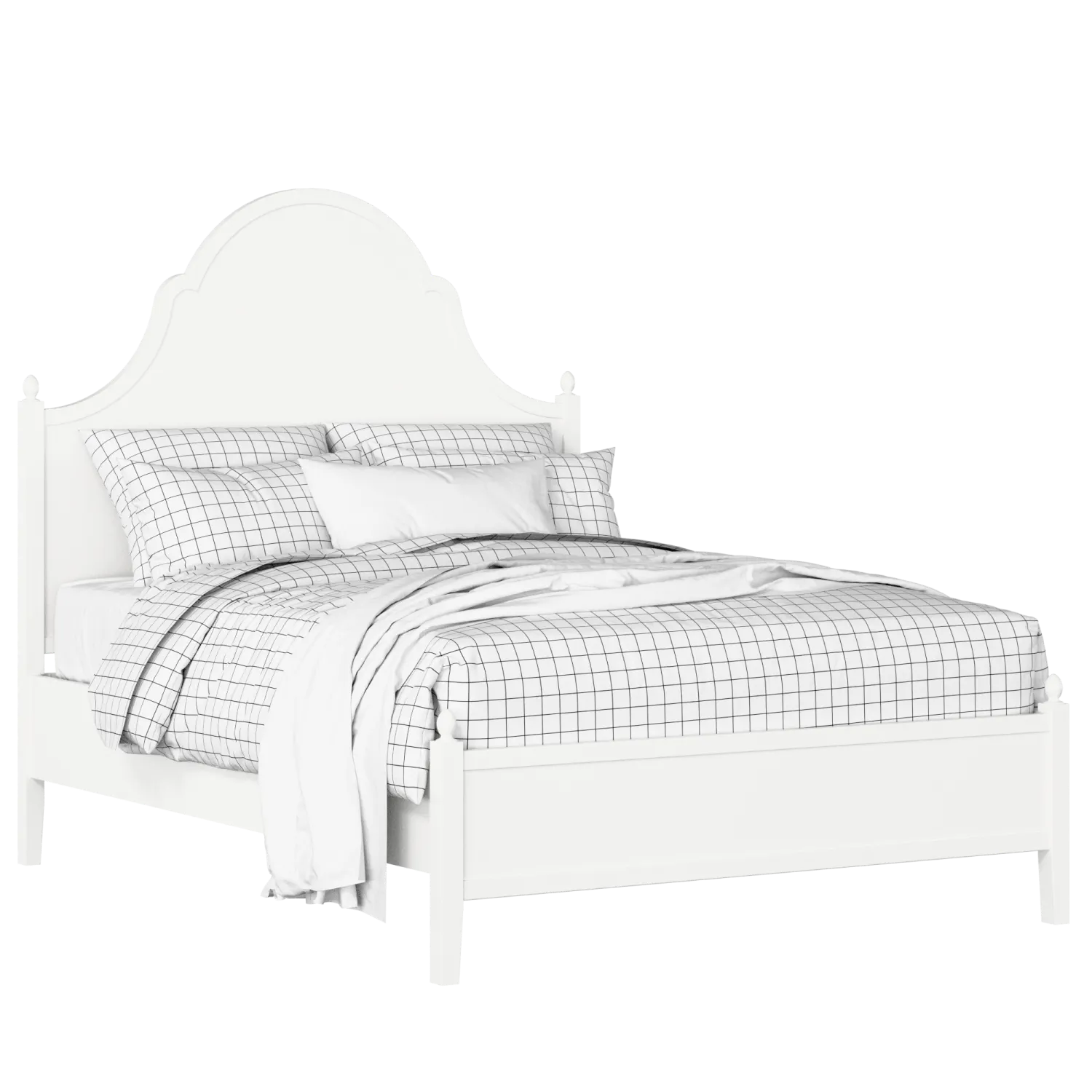 Tennyson cama de madera pintada en blanco con colchón