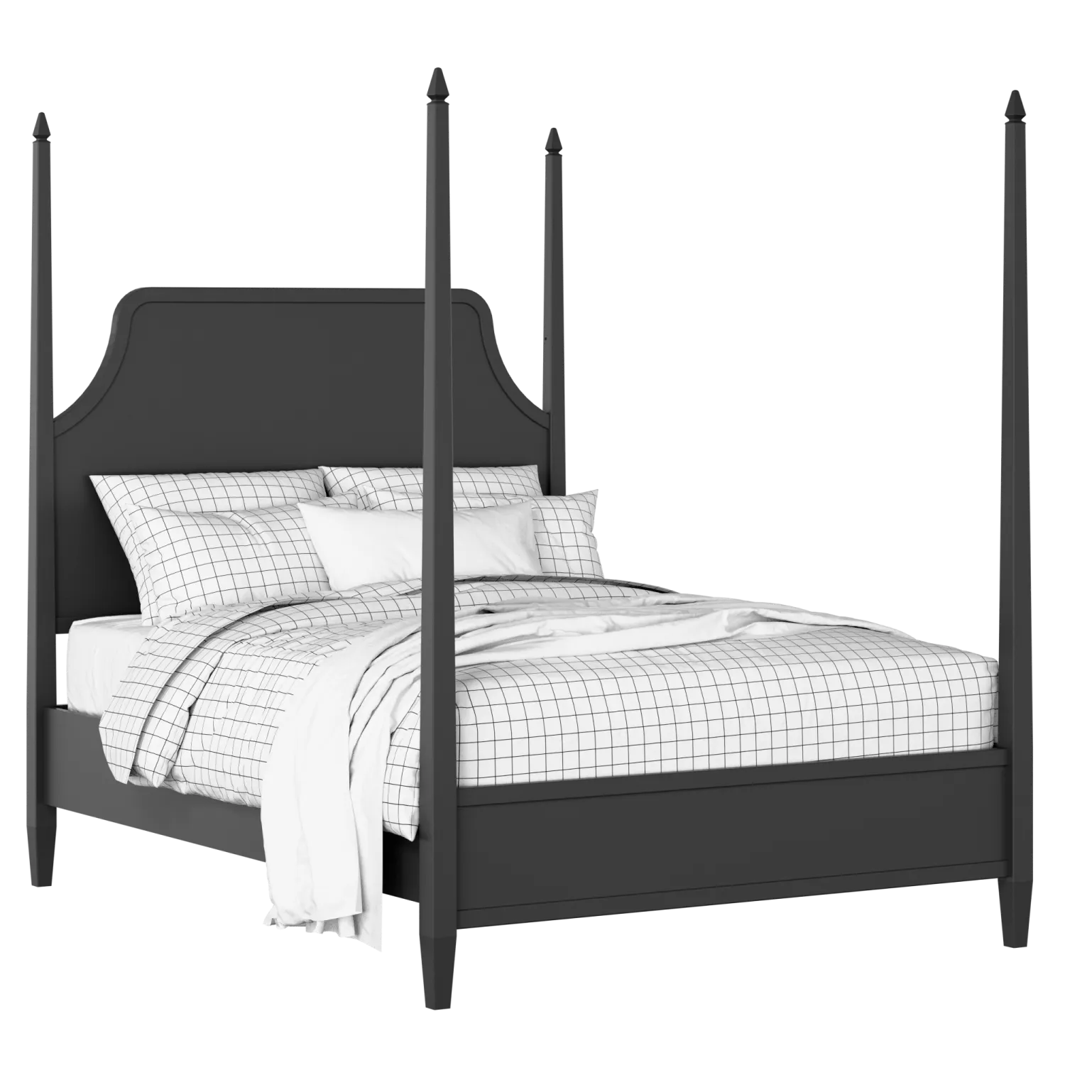 Turner painted wood bed in black with Juno mattress