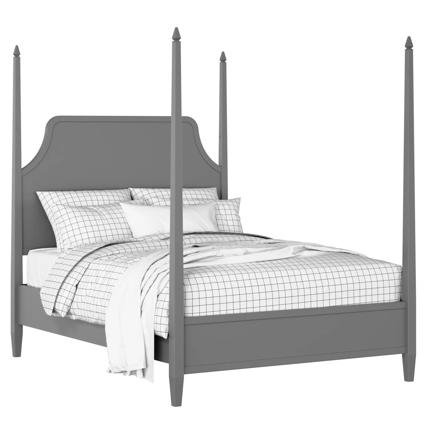Turner painted wood bed in grey with Juno mattress