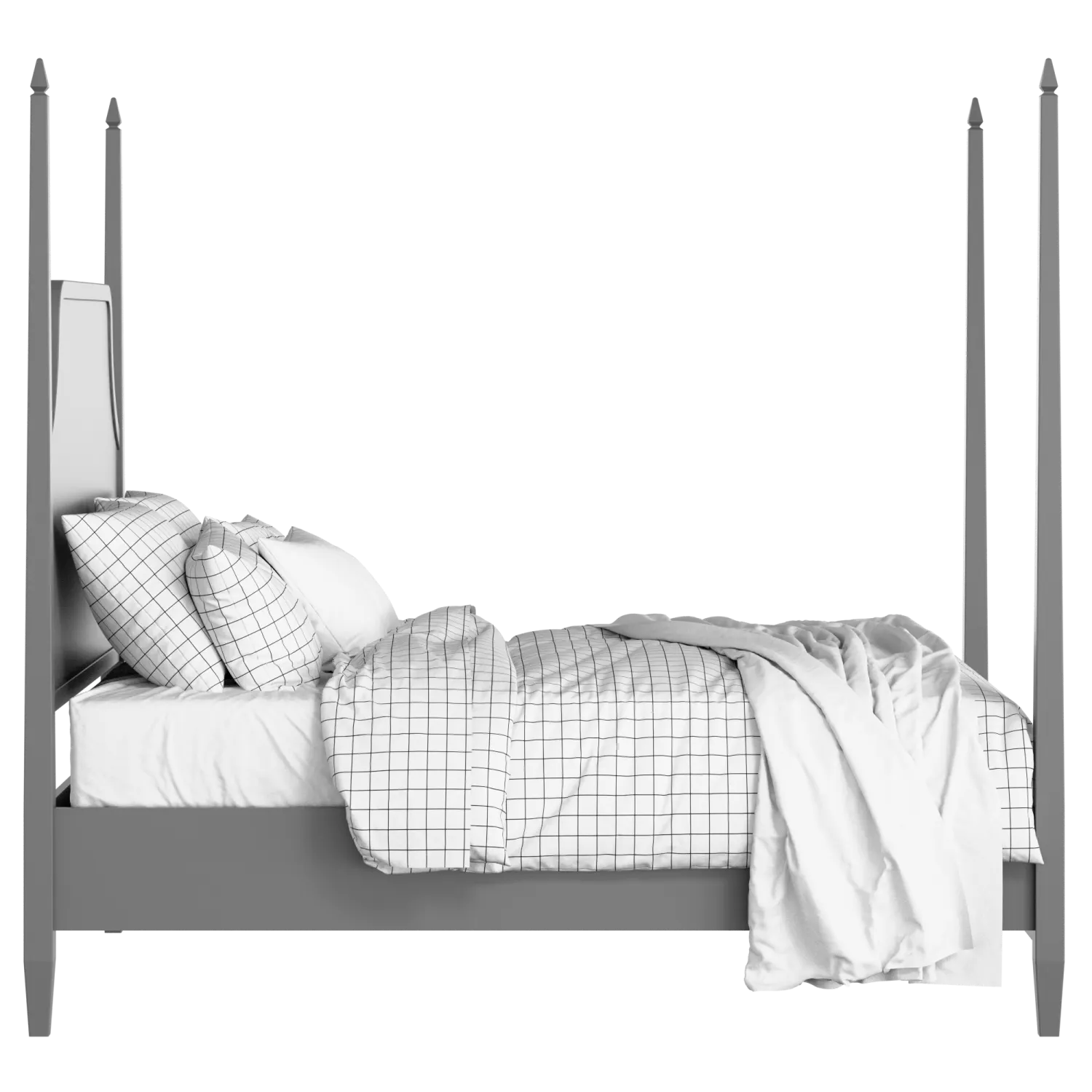 Turner painted wood bed in grey with Juno mattress