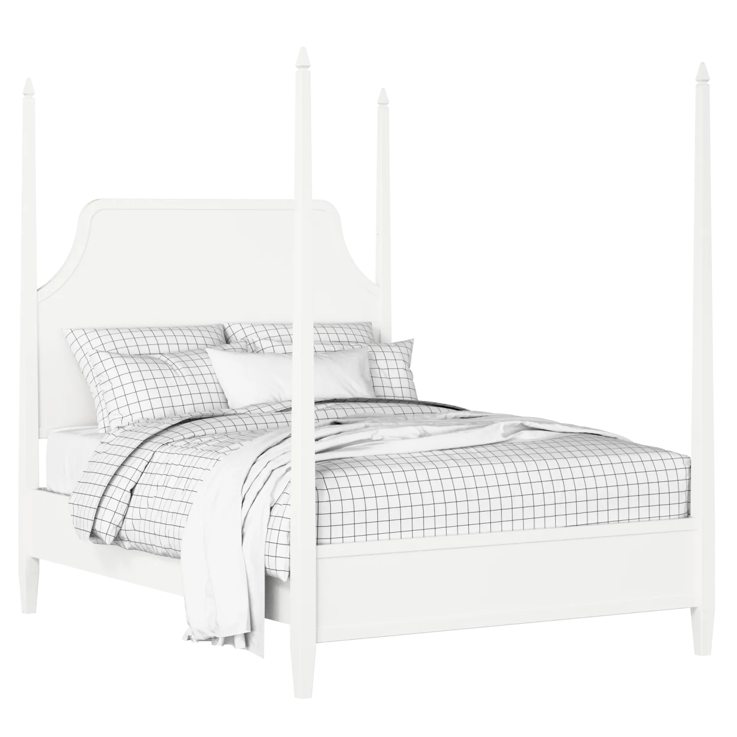 Turner painted wood bed in white with Juno mattress