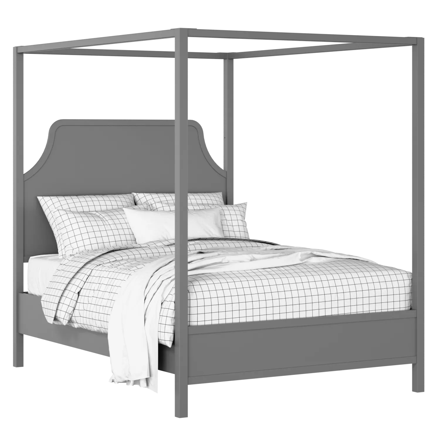 Tynan painted wood bed in grey with Juno mattress