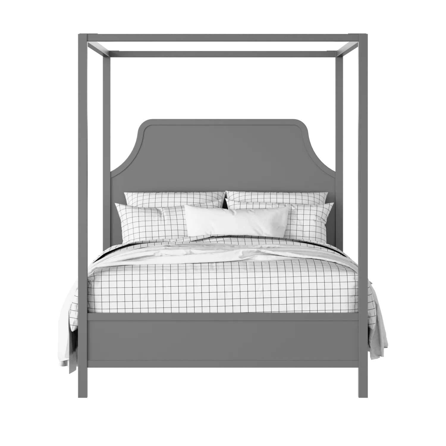Tynan painted wood bed in grey with Juno mattress