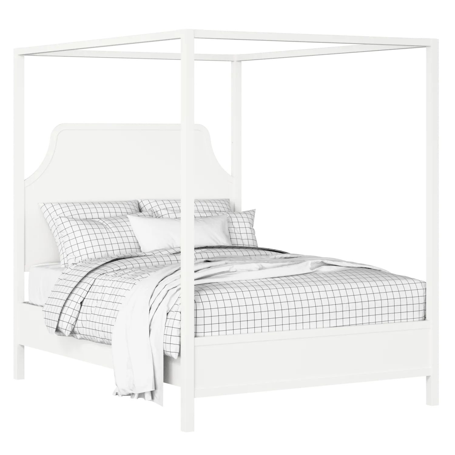 Tynan lit en bois peint en blanc avec matelas