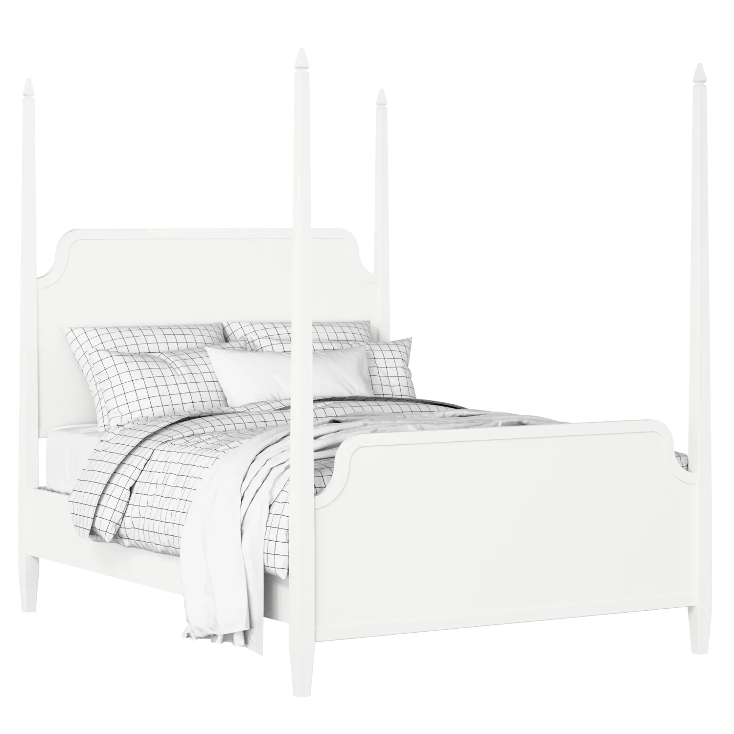 Wilde painted wood bed in white with Juno mattress