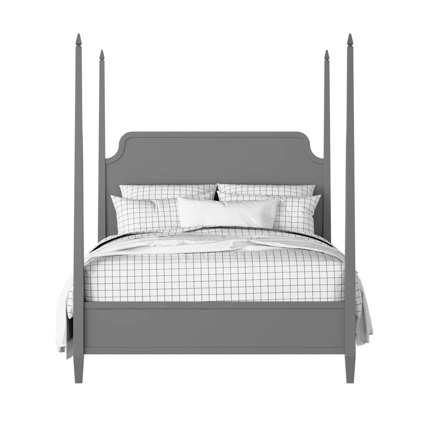Wilde Slim painted wood bed in grey with Juno mattress