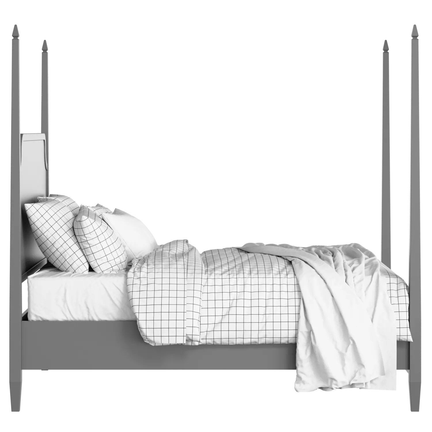 Wilde Slim painted wood bed in grey with Juno mattress