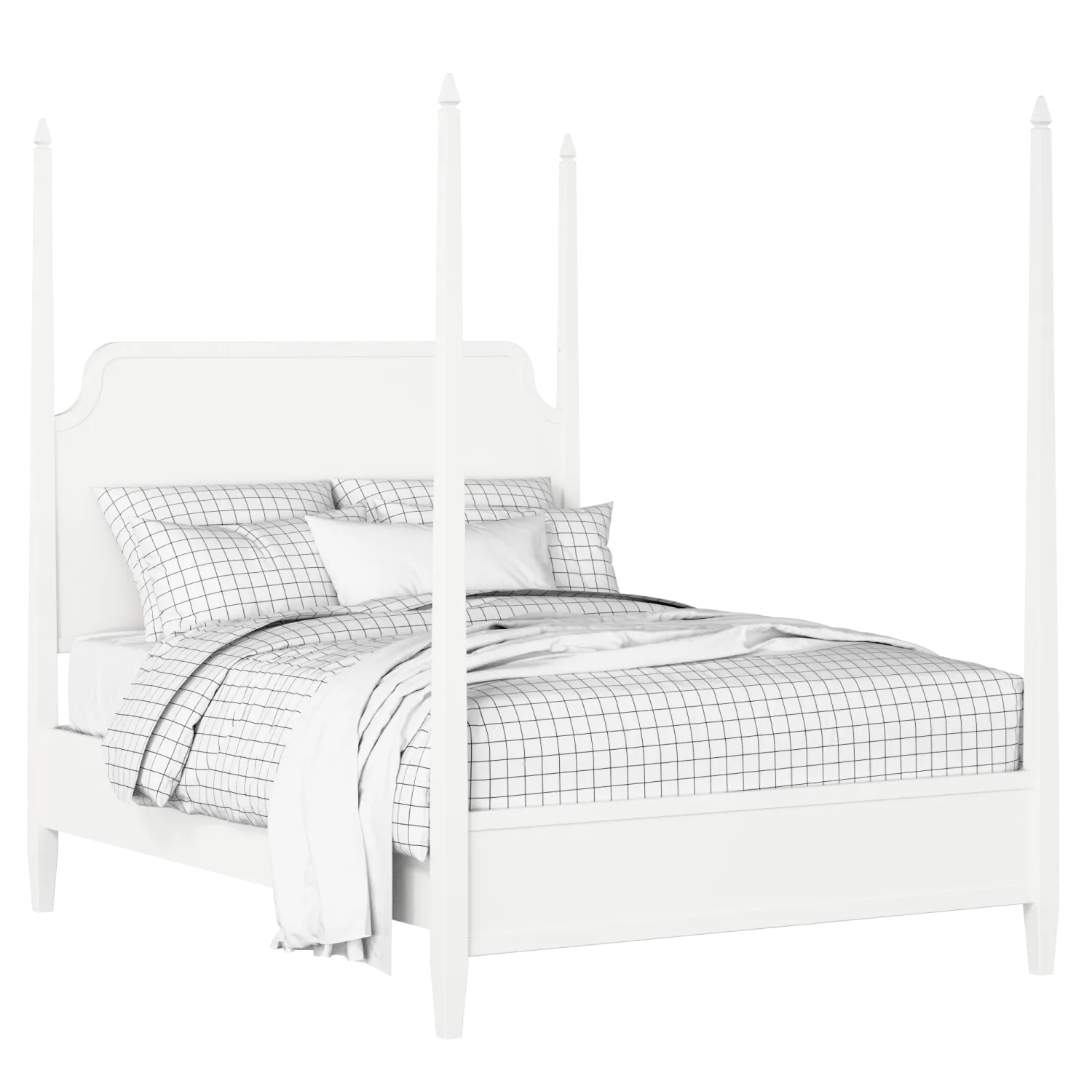 Wilde Slim painted wood bed in white with Juno mattress